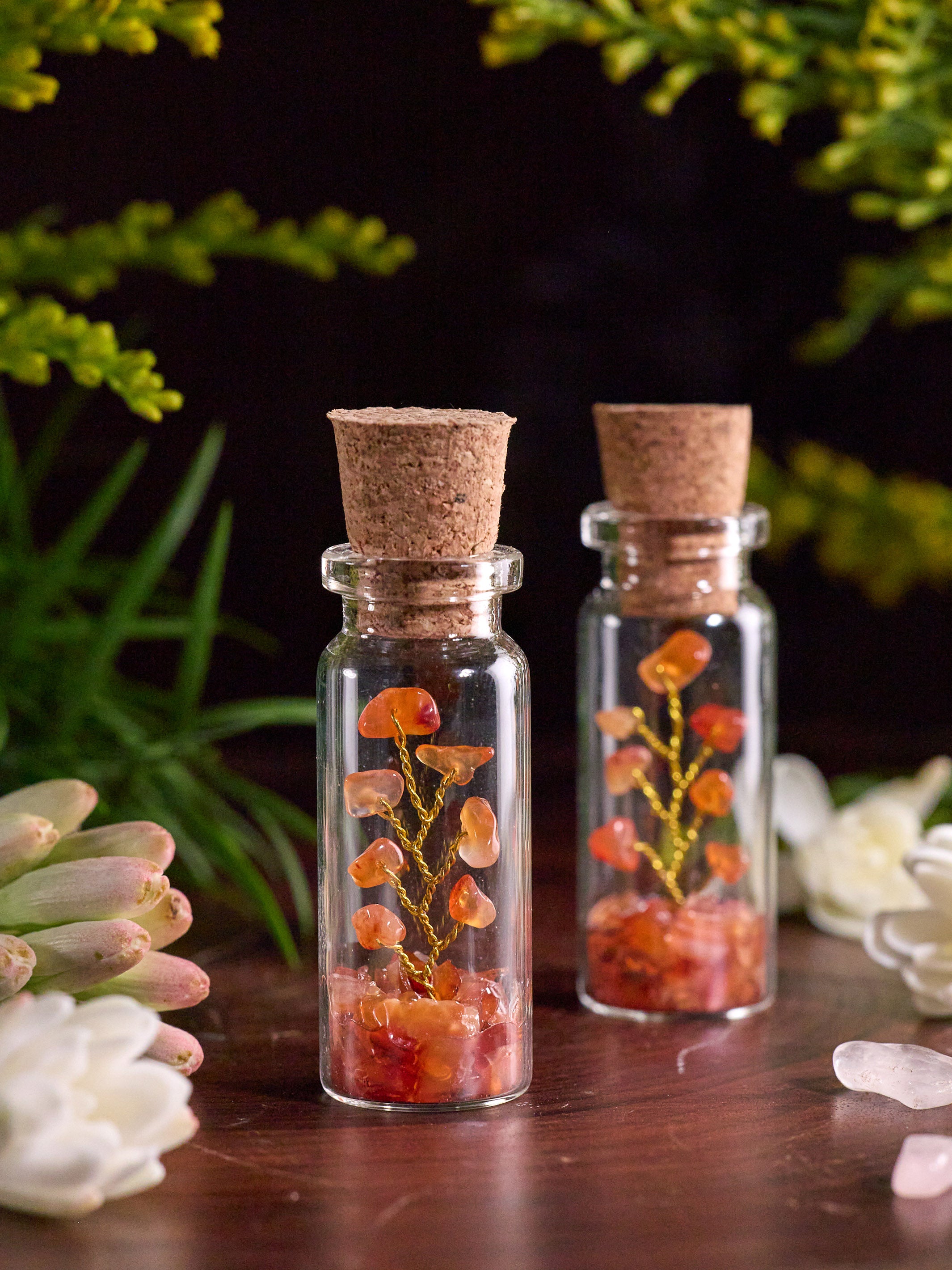 Semi-precious Gemstone - Carnelian Bottle Tree - Set of 2