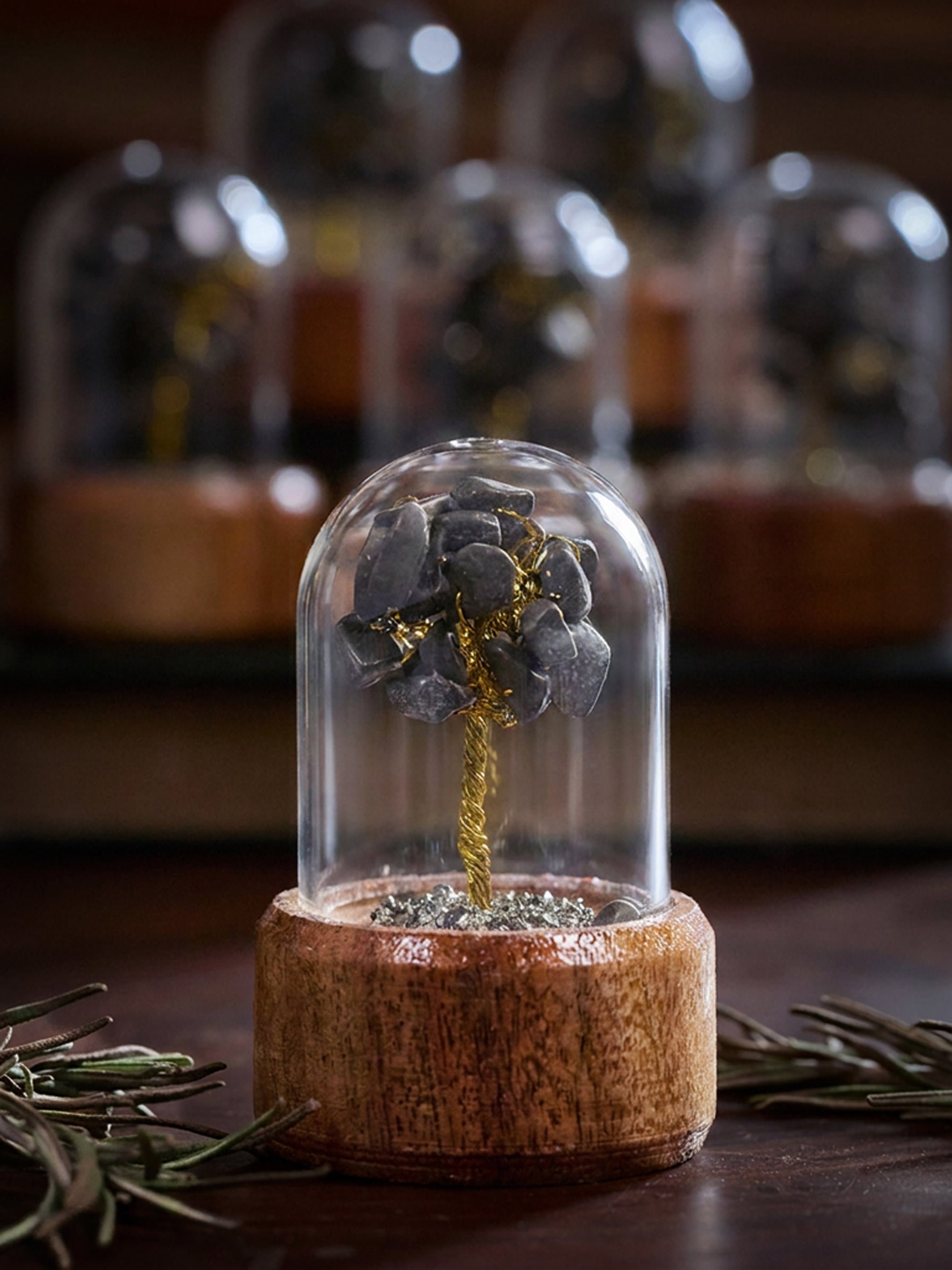 Semi-precious Gemstone - Pyrite Tree in Glass Dome