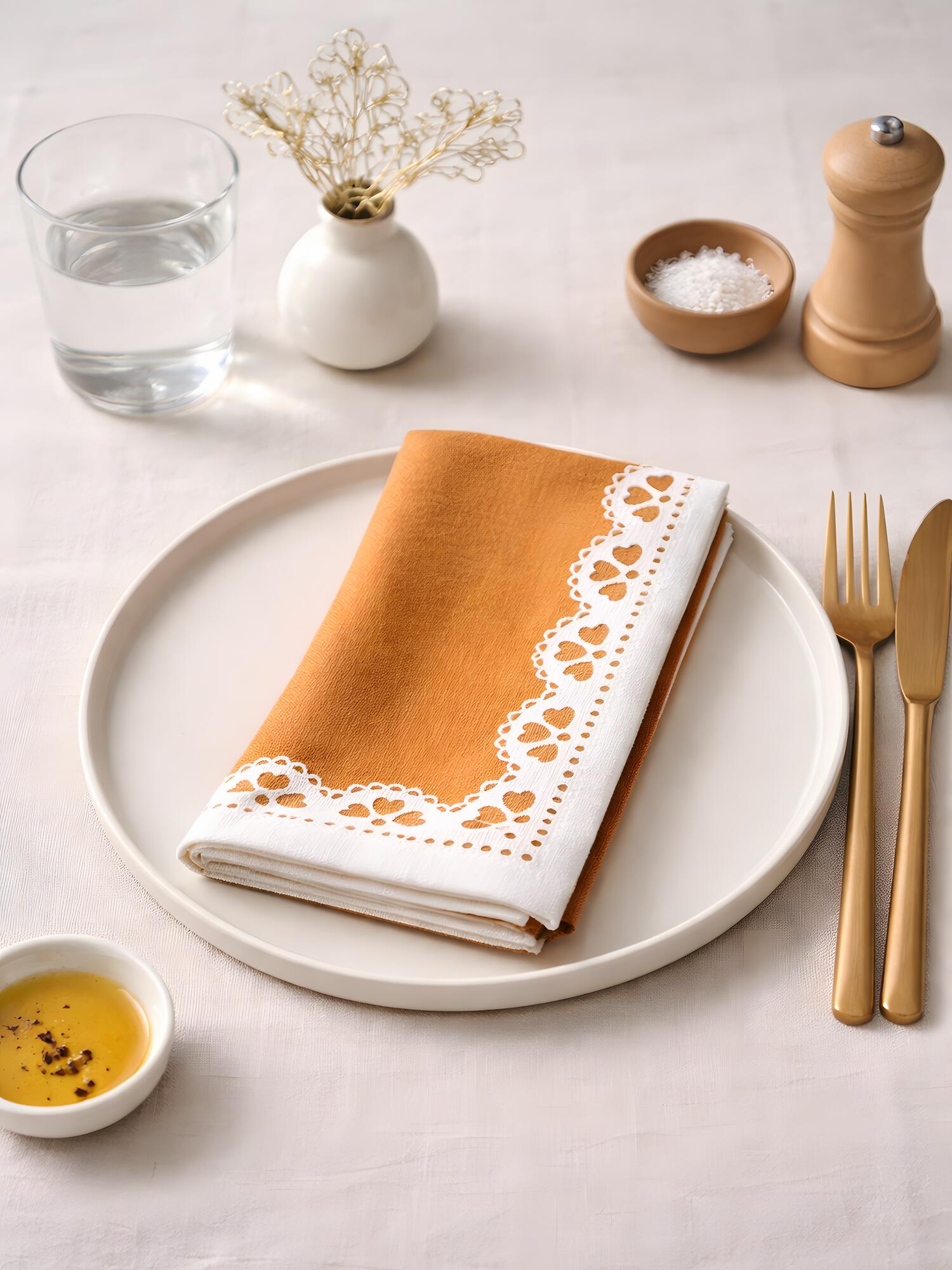 Terracotta Bloom Printed Cotton Napkins