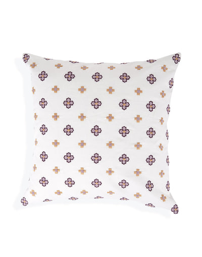 Set Of 2 - Purple Embroidered Cushion Cover - 16"X16"