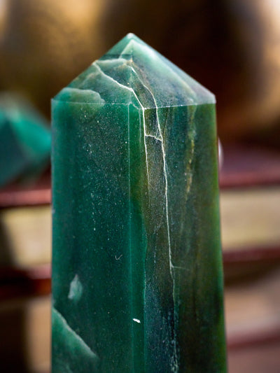 Semi-precious Gemstone - Green Jade Tower