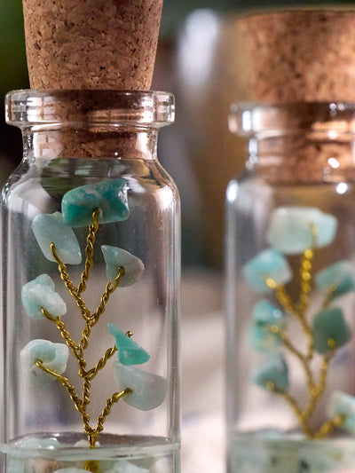 Semi-precious Gemstone - Amazonite Bottle Tree - Set of 2
