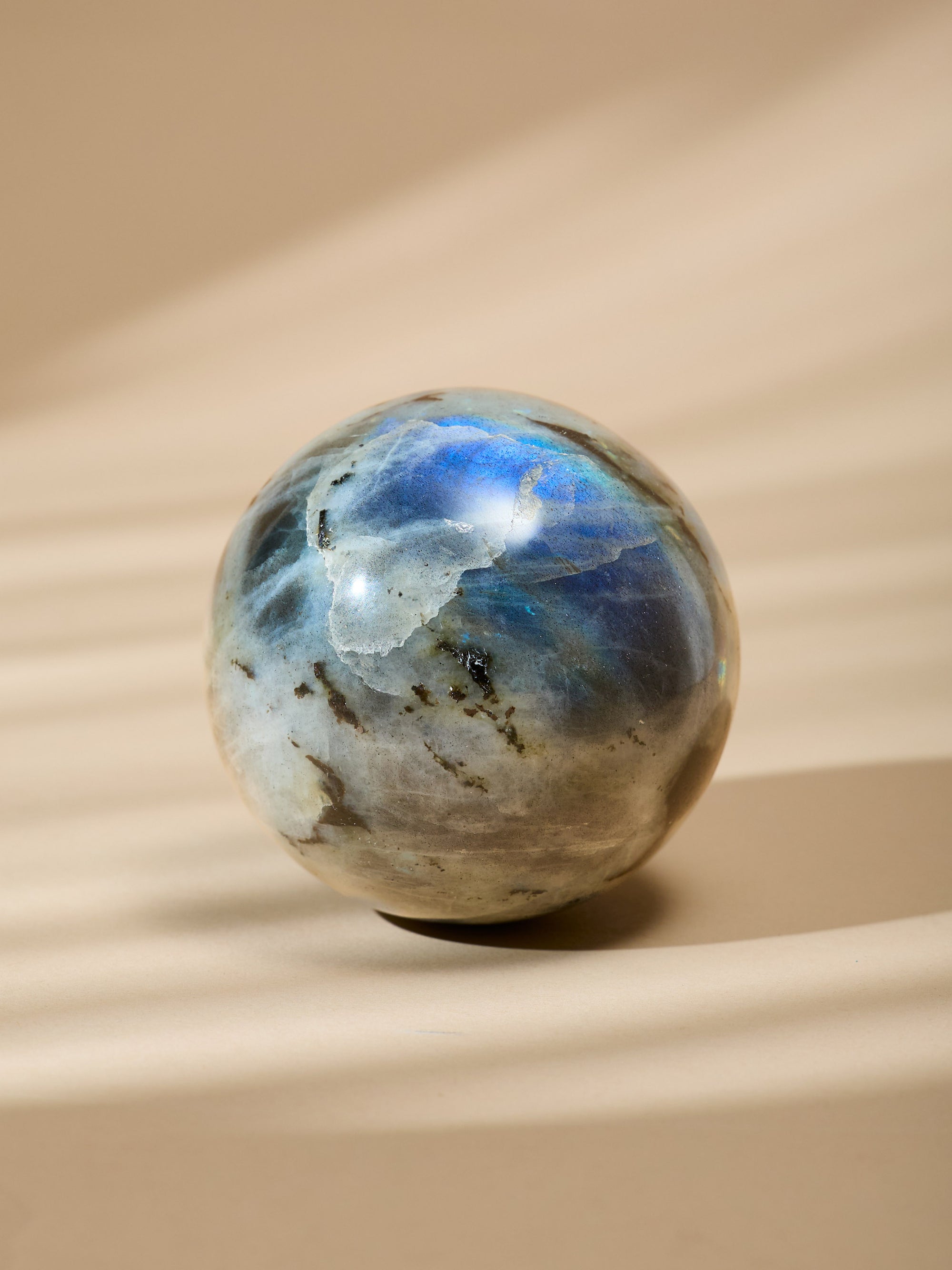 Semi-precious Gemstone - White Labradorite Sphere