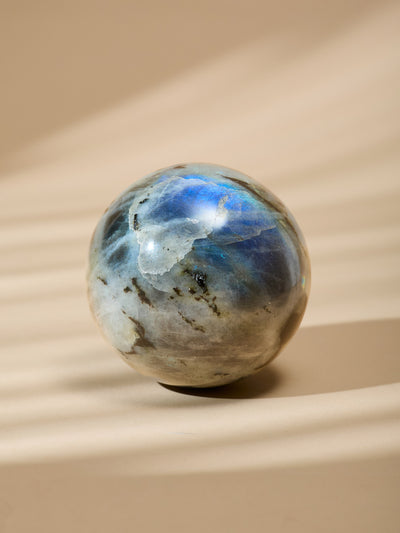 Semi-precious Gemstone - White Labradorite Sphere