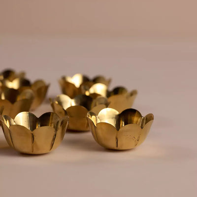 Festive Brass Tiny Urli T-lite Floaters Set of 10