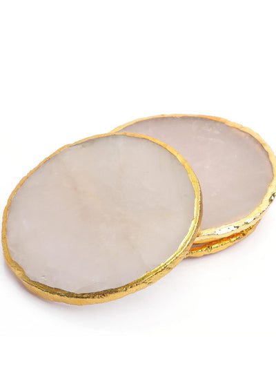 Semi Precious Coasters Set of 4 - Rose Quartz