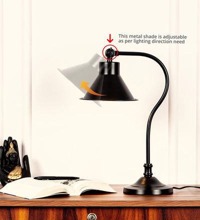 Curved Study Desk Lamp, Black – Adjustable Head