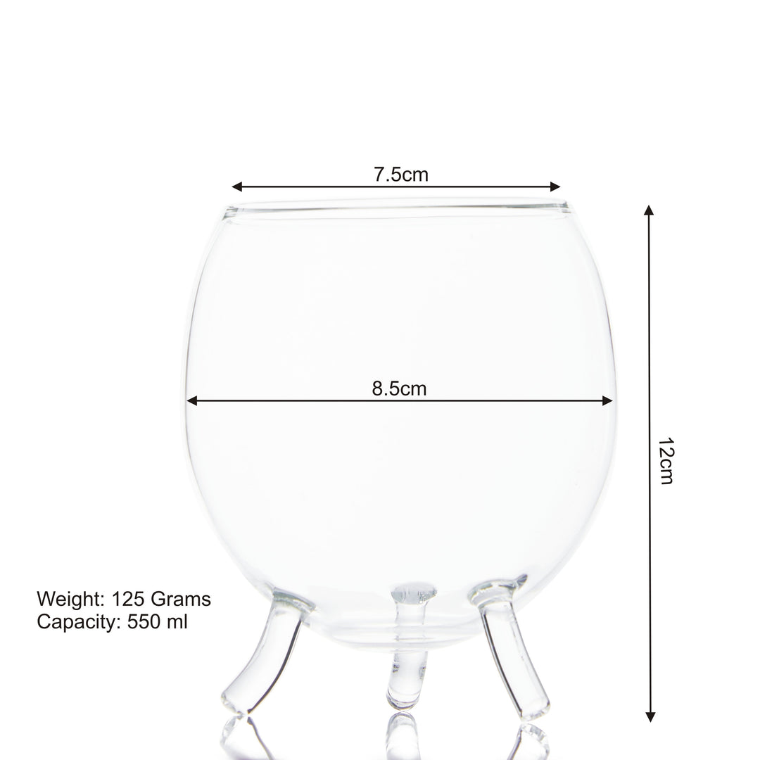 3 Legged Luxury Glass | 550ml | Set of 2,4,6