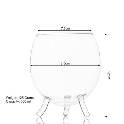 3 Legged Luxury Glass | 550ml | Set of 2,4,6