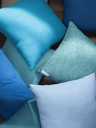 Marbella Textured Teal Cotton Cushion Cover