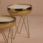 Stardust Gold Hammered Candle Urlis on a stand set of 3