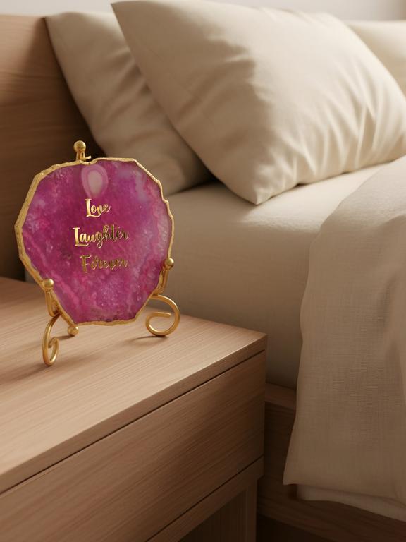 Natural Agate Stone Showpiece | Love & Laughter