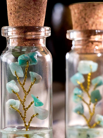 Semi-precious Gemstone - Amazonite Bottle Tree - Set of 2