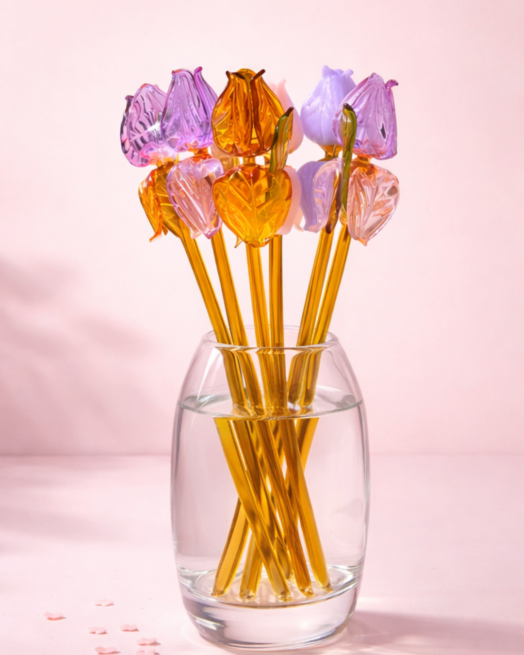 Quiet Azure Bloom - Glass Rose (10")