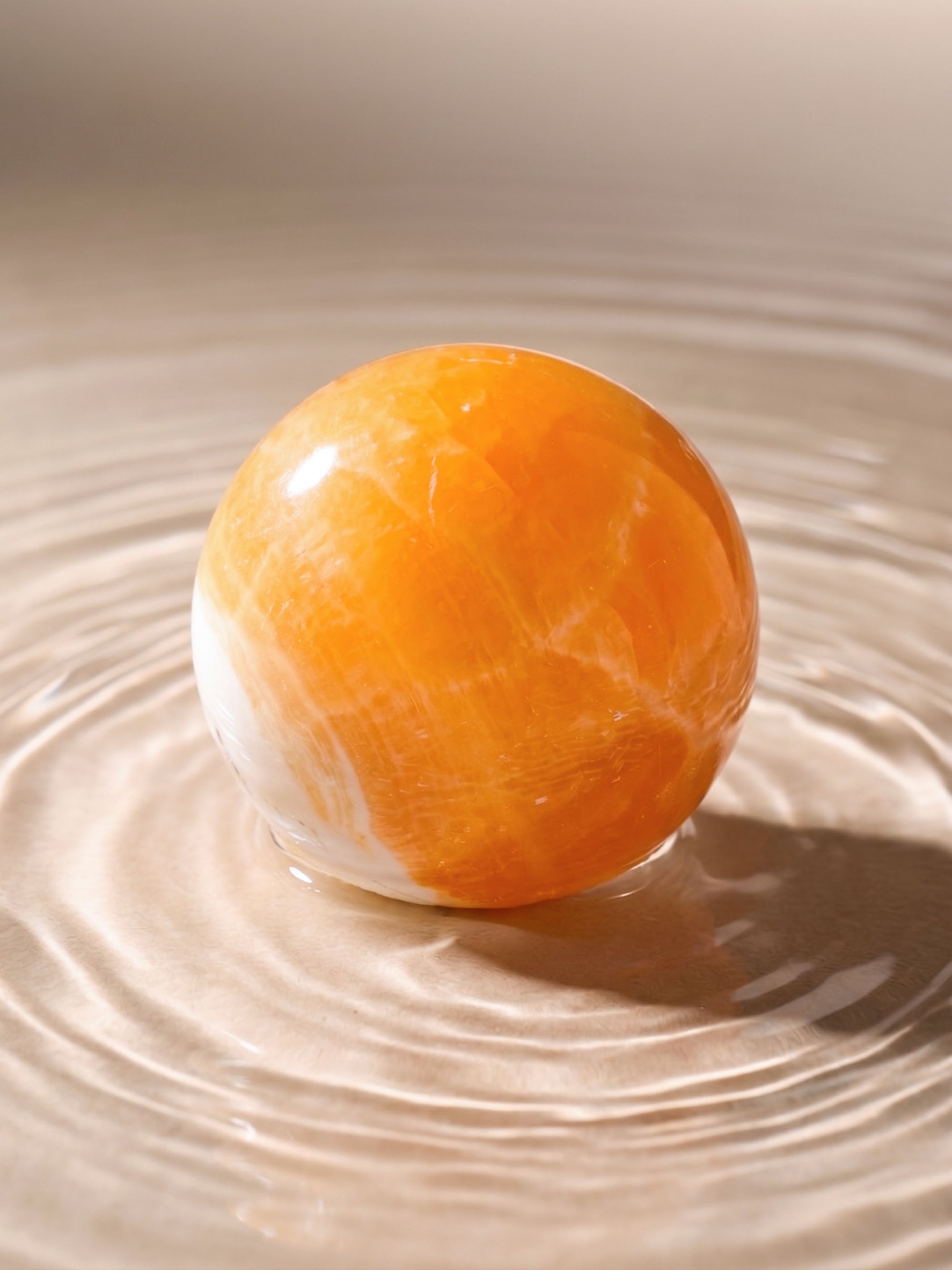 Semi-precious Gemstone - Orange Calcite Sphere
