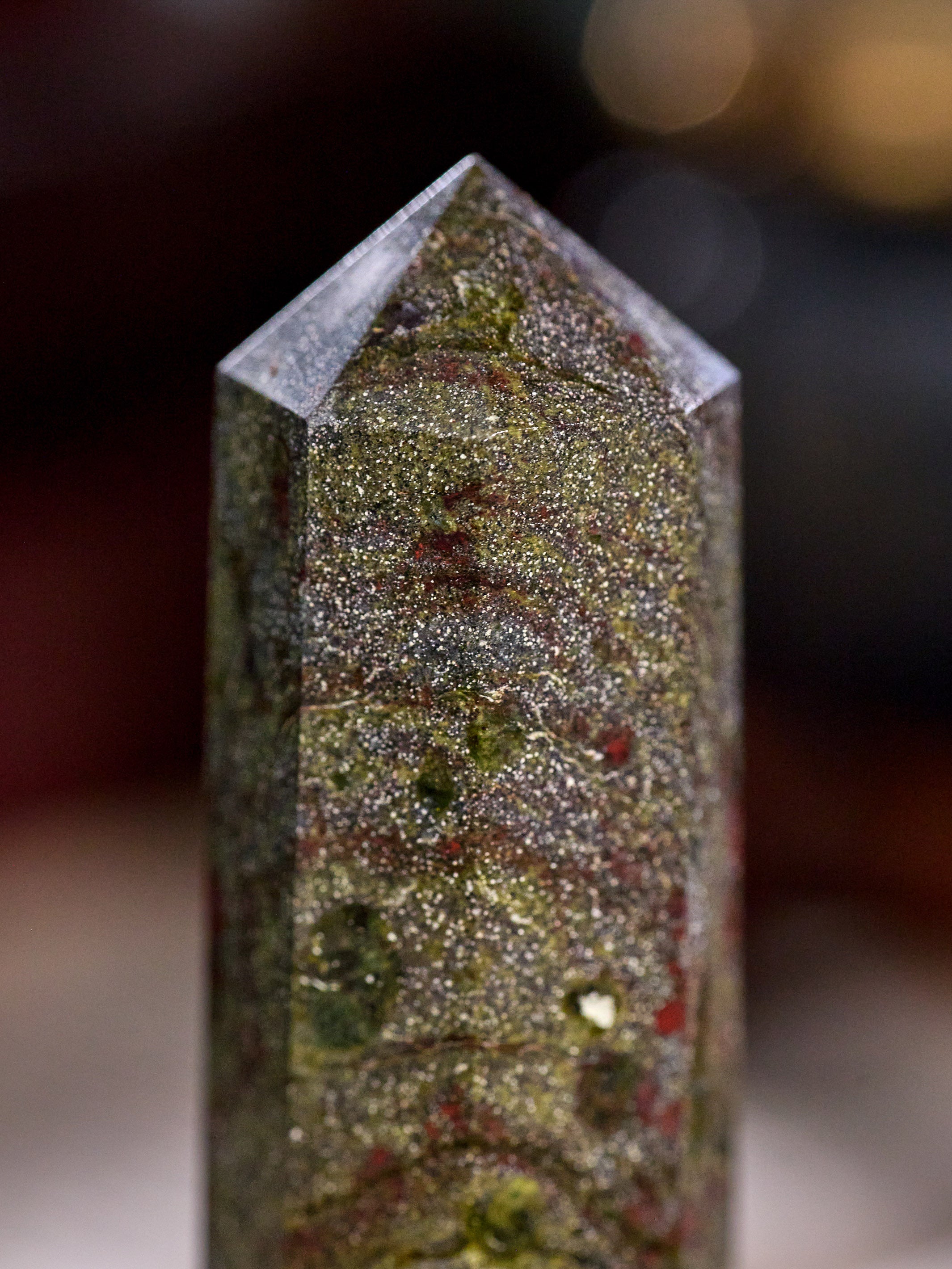 Semi-precious Gemstone - Dragon Blood Jasper Tower