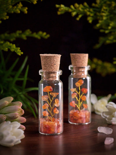 Semi-precious Gemstone - Carnelian Bottle Tree - Set of 2