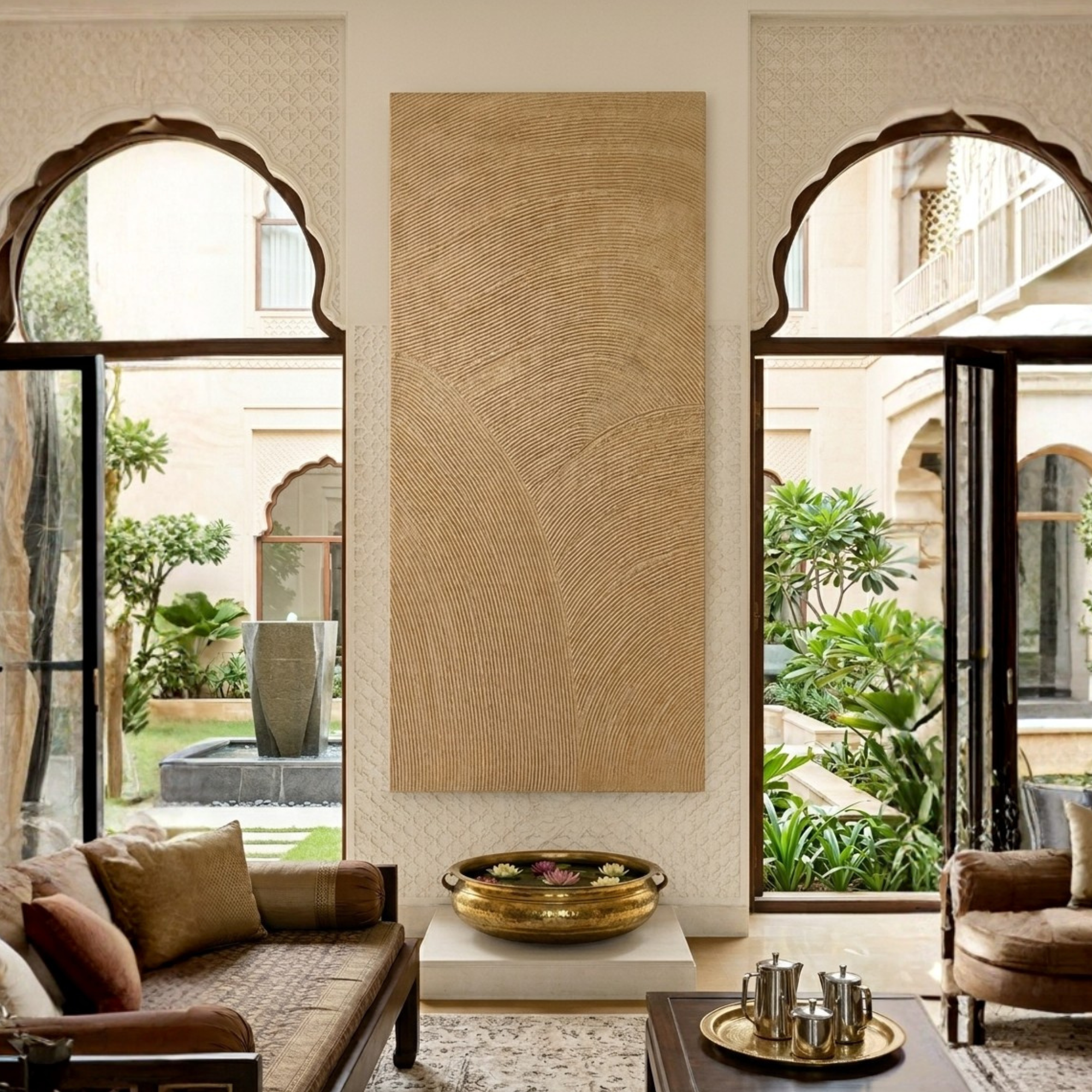 Gilded Grain Texture Artwork on Canvas Luxury Wall Art