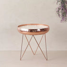 Stardust Rose Gold Hammered Candle Urlis on a stand set of 3