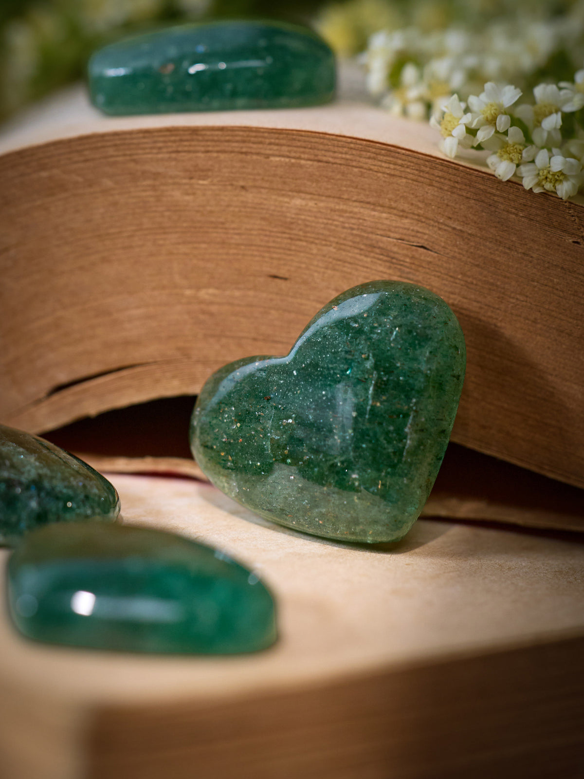 Semi-precious Stone - Moss Agate Heart