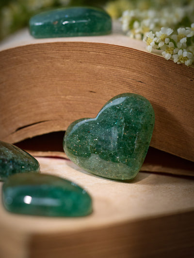 Semi-precious Stone - Moss Agate Heart