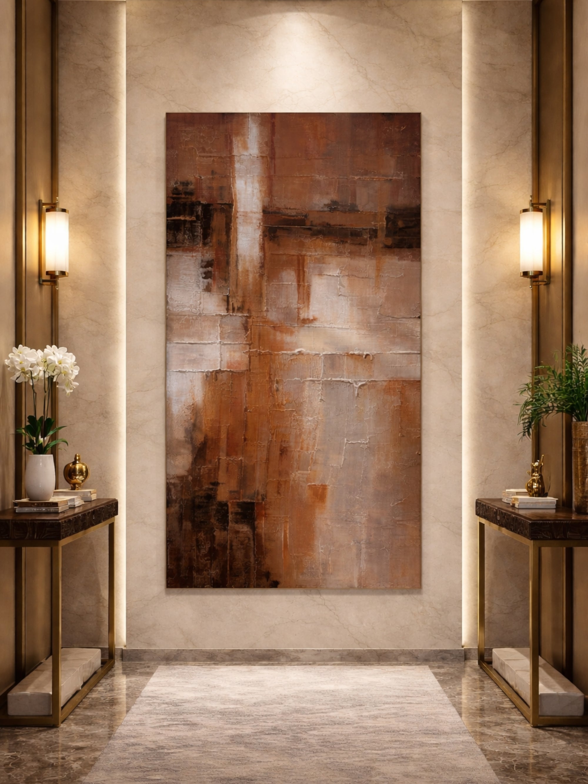 Rusted Landscape Canvas Modern Textured Wall Art
