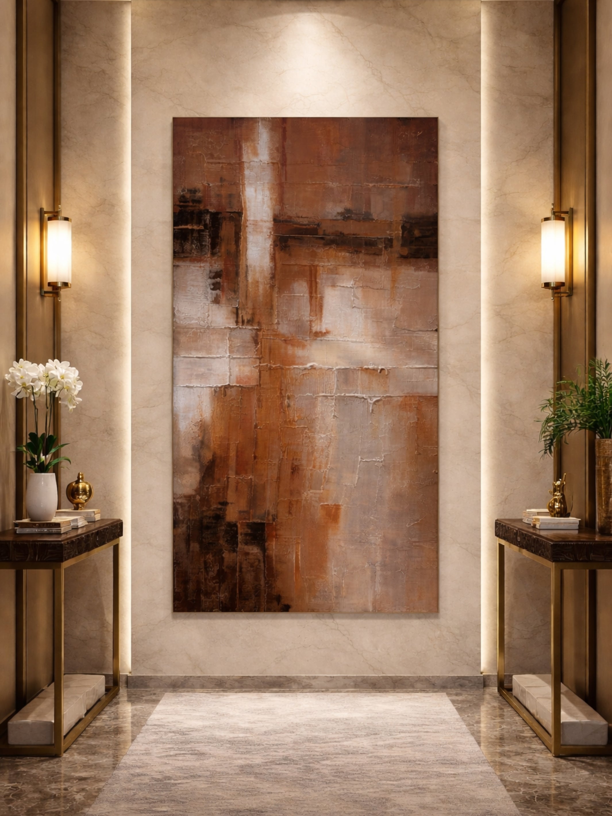 Rusted Landscape Canvas Modern Textured Wall Art - Product Image 