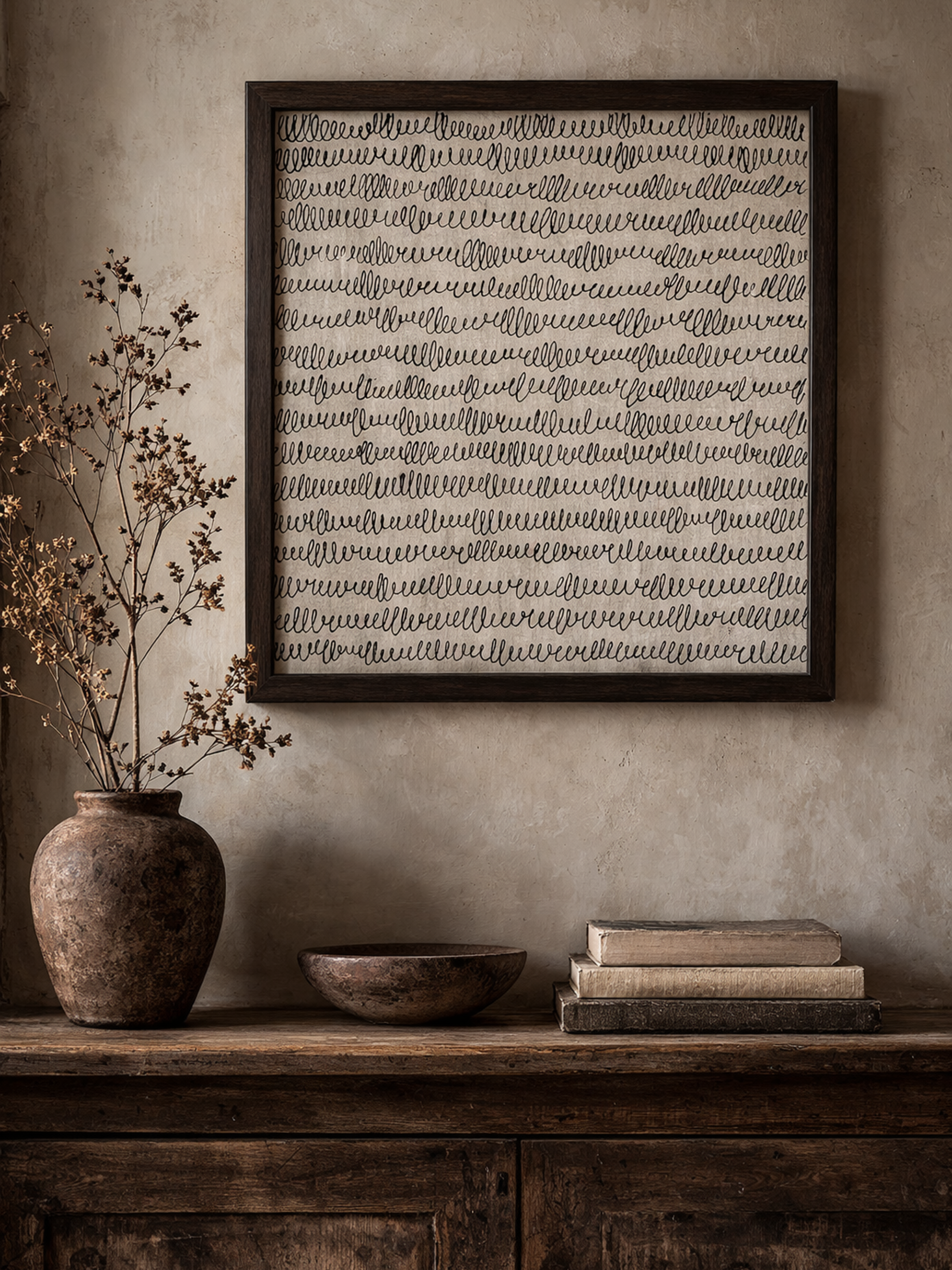 Scribbled Thoughts Expressive Abstract Wall Artwork - Product Image 