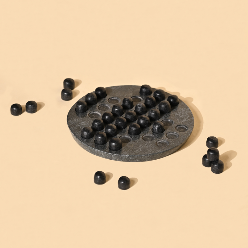 Black Marble Solitaire Board