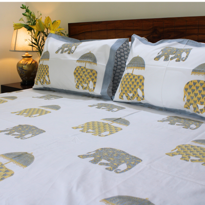 Colours Of The Garden: Handblock Bedsheet