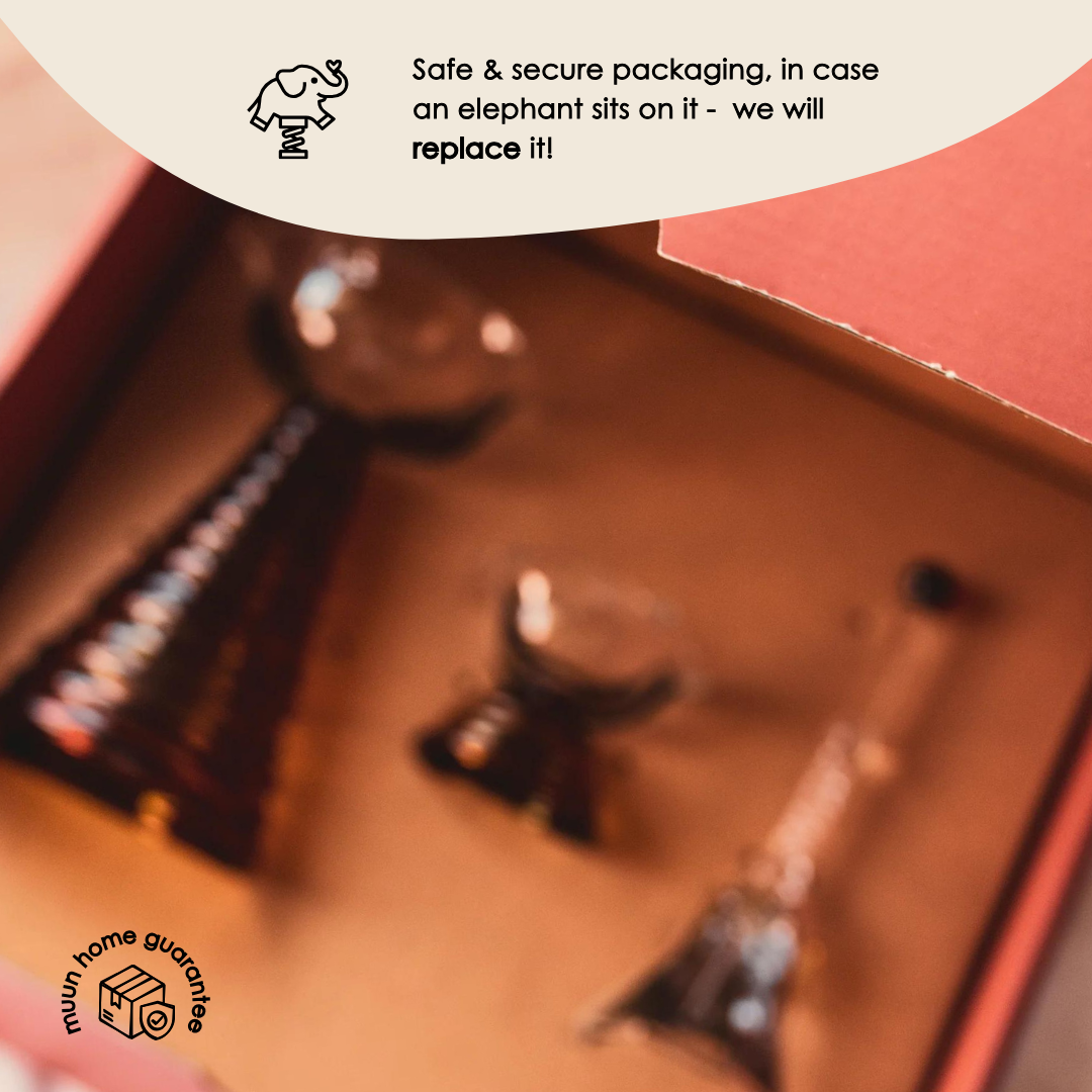 Glass Festive Gift Box - Tall Diya, Short Diya and Bell
