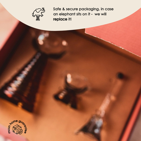 Glass Festive Gift Box - Tall Diya, Short Diya and Bell