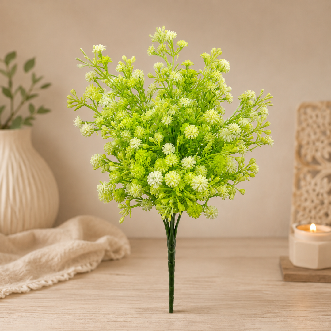 Garden Mist Green Gypsophila Artificial Flower | Diwali Decor - https://artecasa.in/
