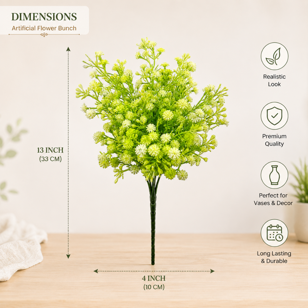 Garden Mist Green Gypsophila Artificial Flower | Diwali Decor - https://artecasa.in/