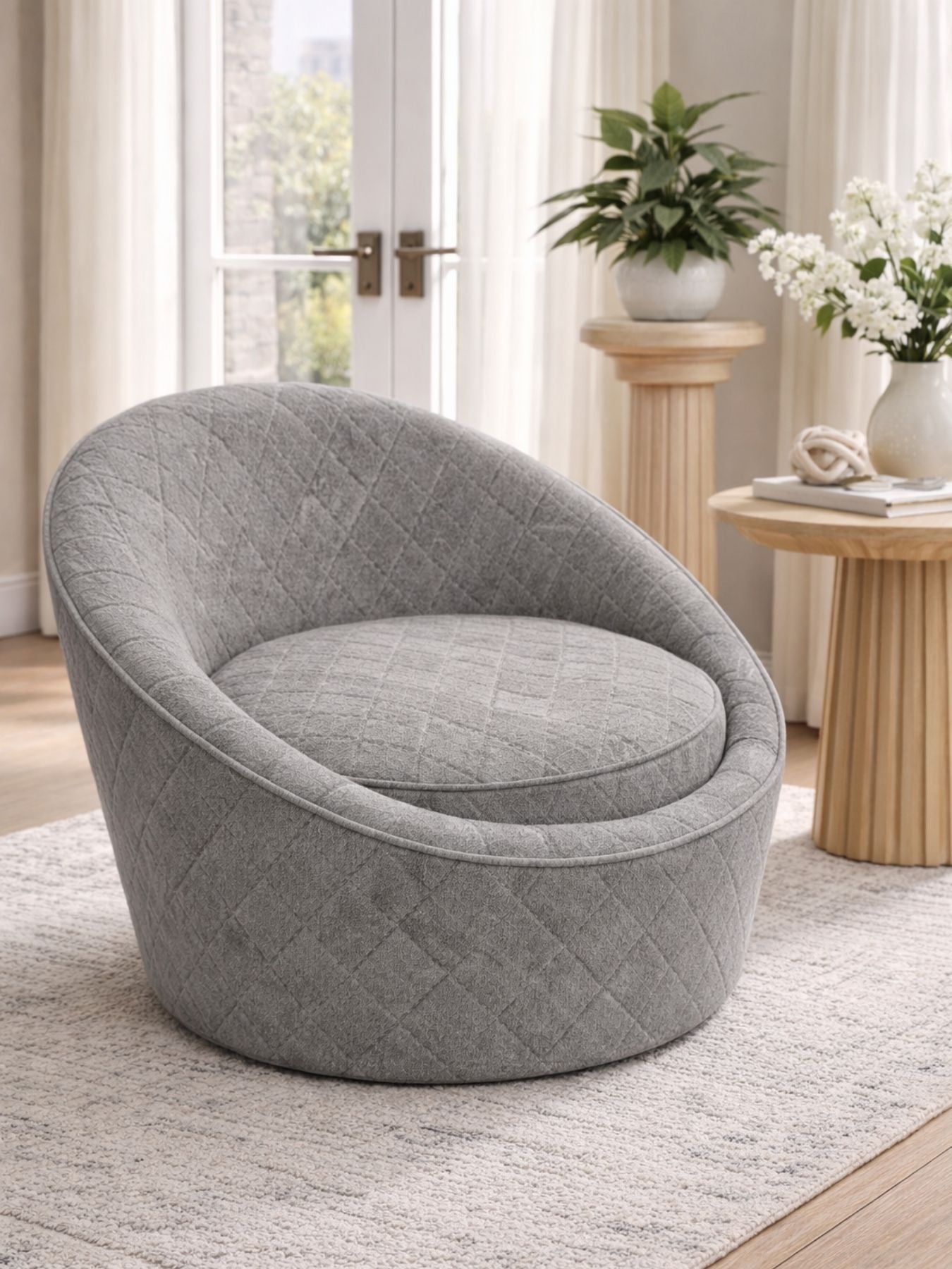 Modern Quilted Upholstered Ottoman