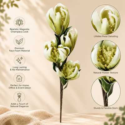 Verdant Champaca Magnolia Artificial Flower | Diwali Decor - https://artecasa.in/