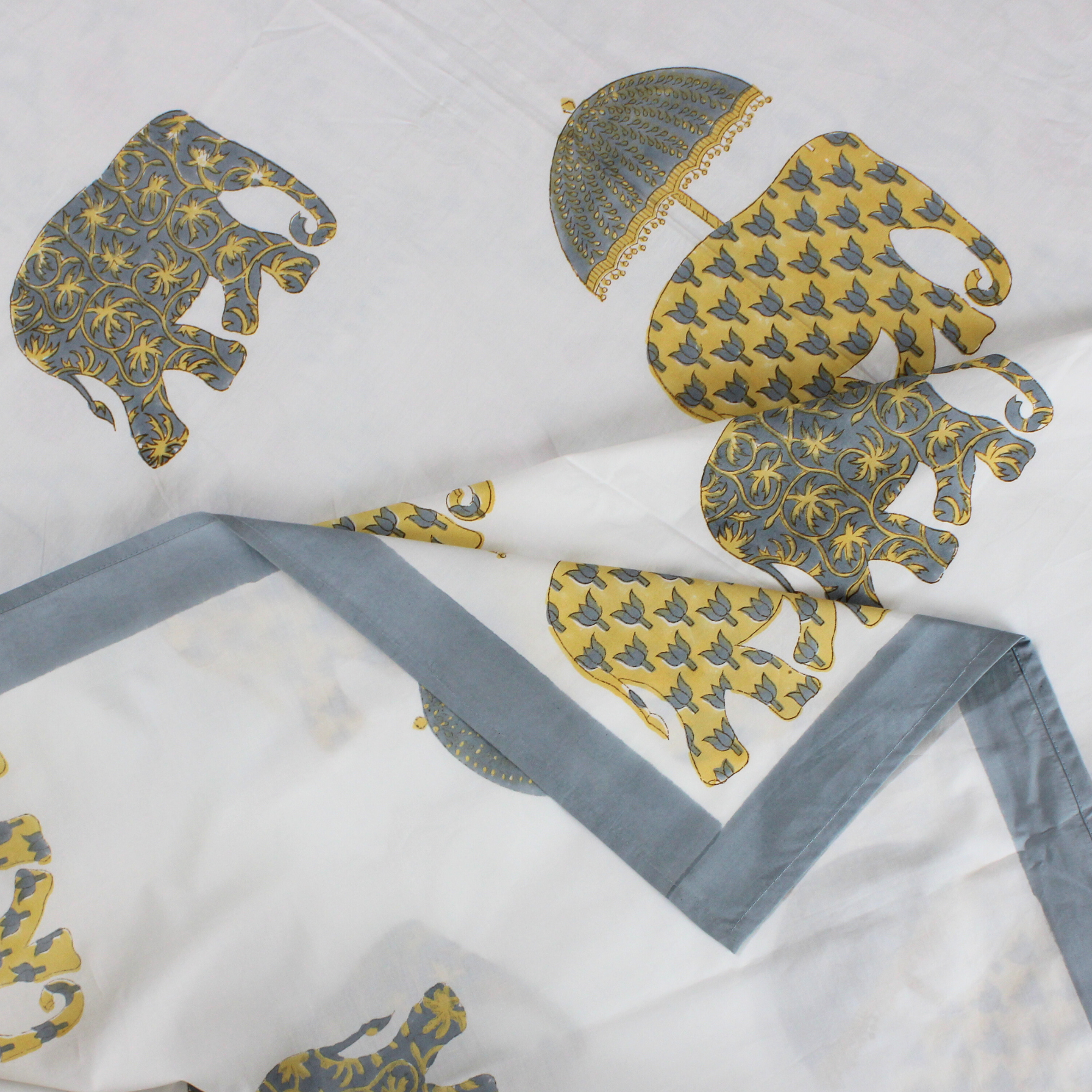 Colours Of The Garden: Handblock Bedsheet