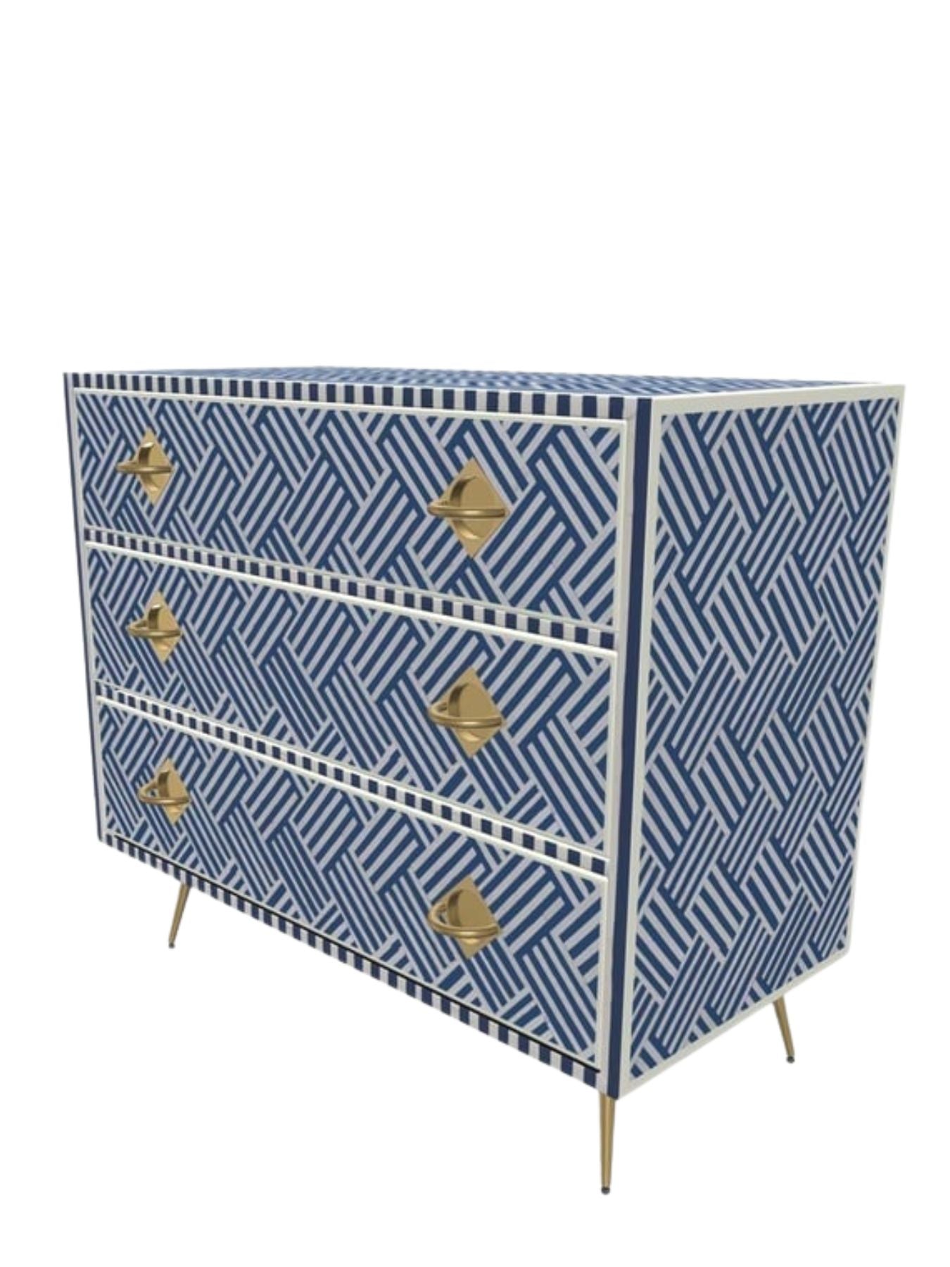 Inlay Chest of Drawers - Chevron