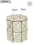 Resin Inlay Geometric Monochrome Side Table
