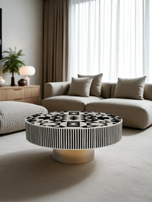 Inlay Round Coffee Table - Kingsley