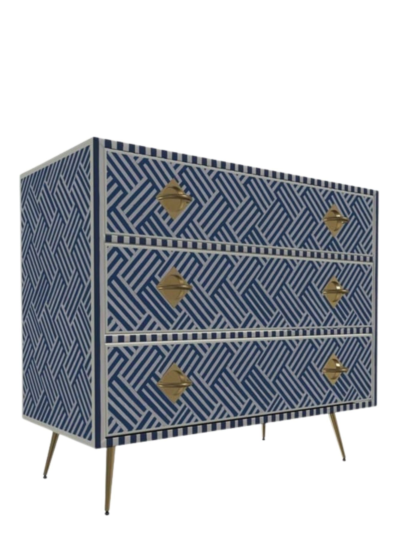 Inlay Chest of Drawers - Chevron
