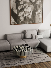 Inlay Round Coffee Table - Kingsley