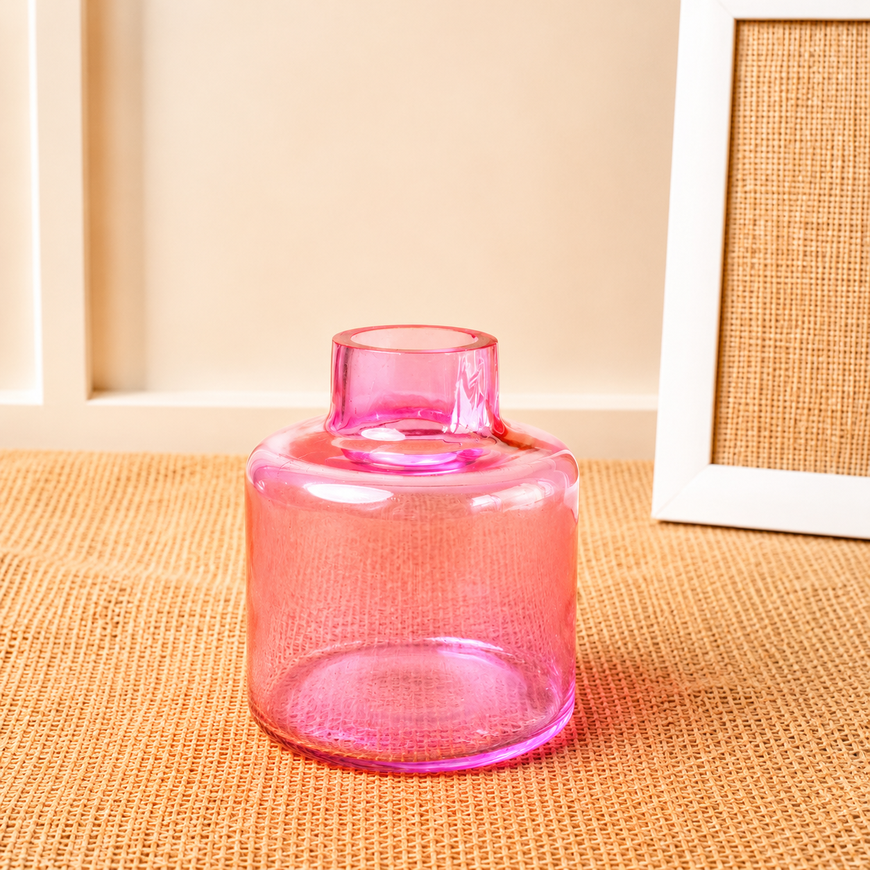 Blush Bloom Pink Vase with Dried Flowers | Decorative Home Décor Vase