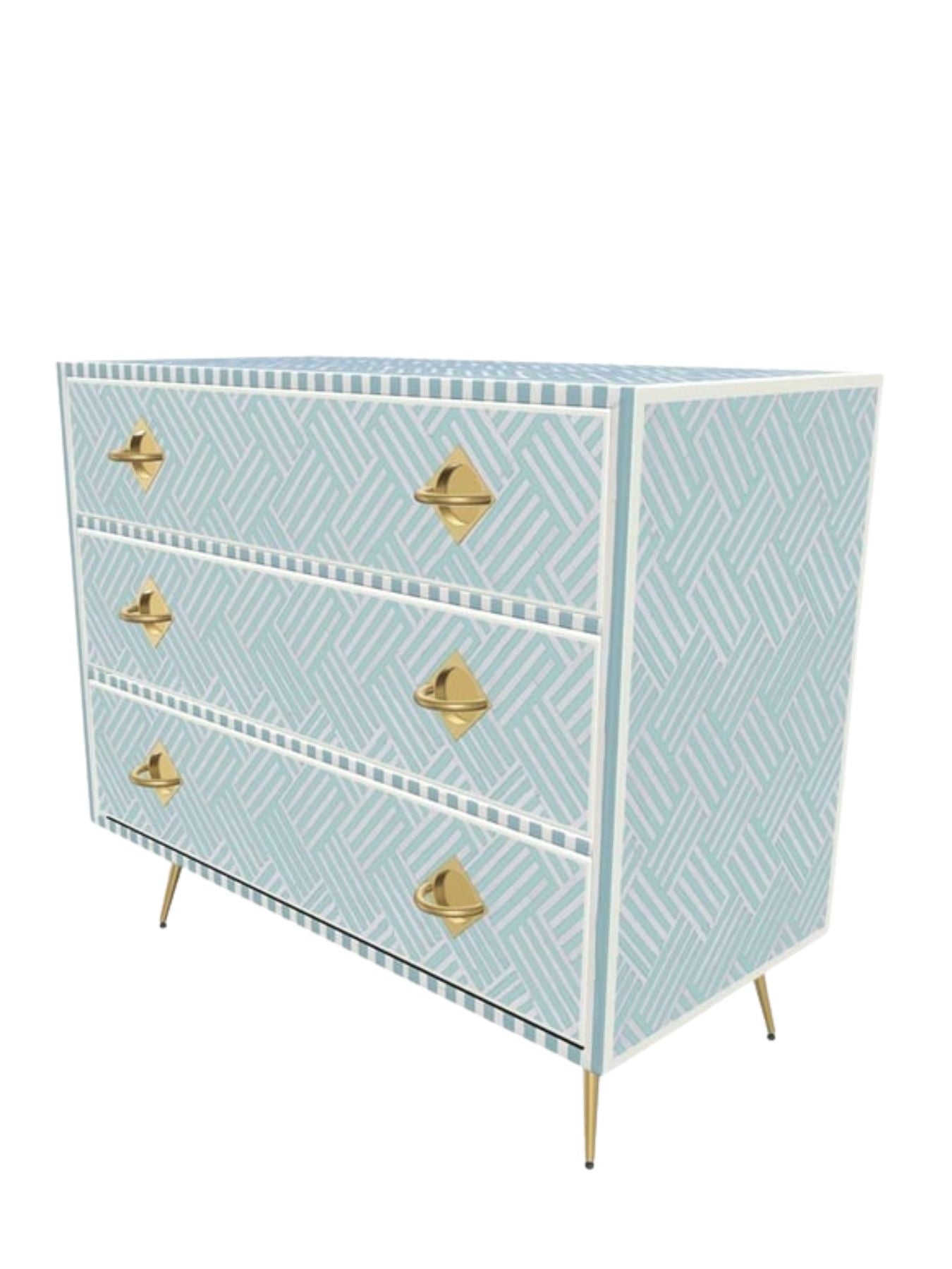 Inlay Chest of Drawers - Chevron