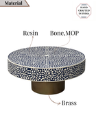 Inlay Blue Round Coffee Table - Cleo