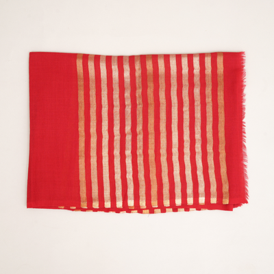 Winter Glow Wool Zari Stole-Navy Blue