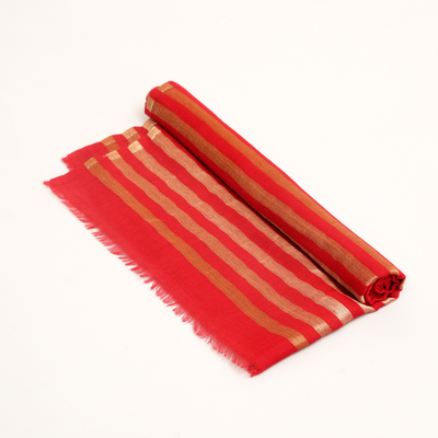 Winter Glow Wool Zari Stole-Navy Blue