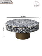 Inlay Blue Round Coffee Table - Cleo