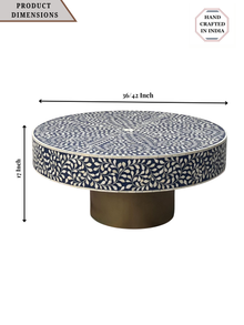 Inlay Blue Round Coffee Table - Cleo