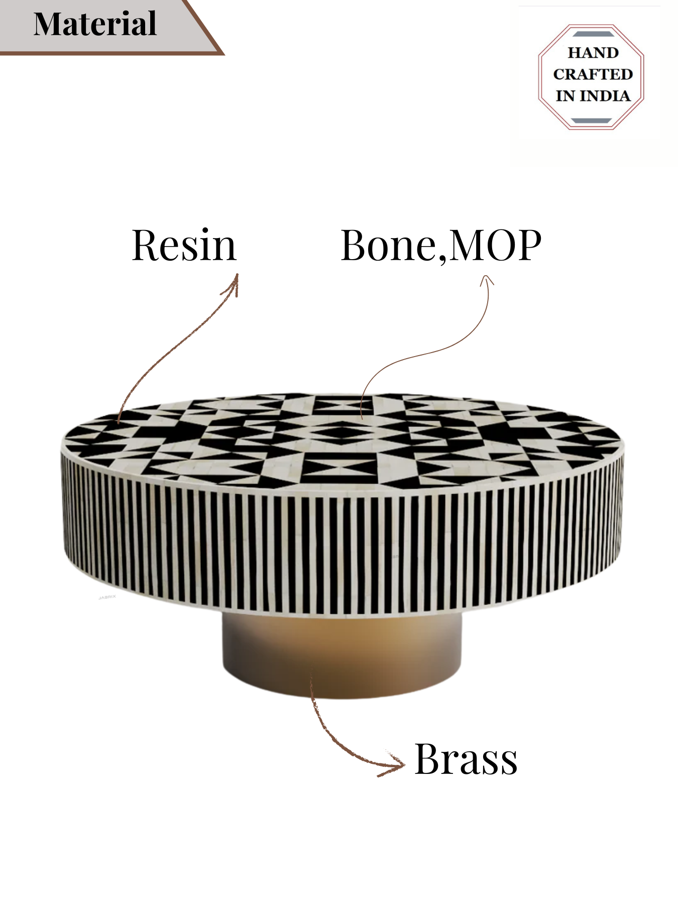 Inlay Round Coffee Table - Kingsley